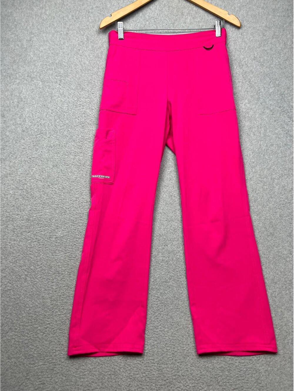 Skechers by Barco Womens Elastic Waist Straight Leg Vitality Scrub Pants S Pink